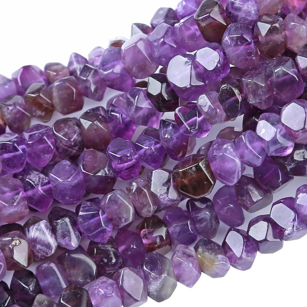 2133 6x11MM 25PCS Amethyst Crystal Natural Beads 7.5 Inch Irregular Special